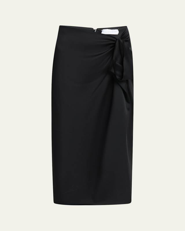 Gathered Satin Skirt